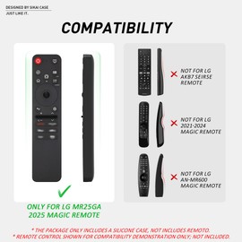 SIKAI CASE Silicone Case for LG MR25GA(2025) Protective Case Compatible with 2025 LG OLED Smart TV C5/B5/G5/M5 Series Magic Remote Anit-Lost MR25GA Cover with Lanyard (Green Gator)