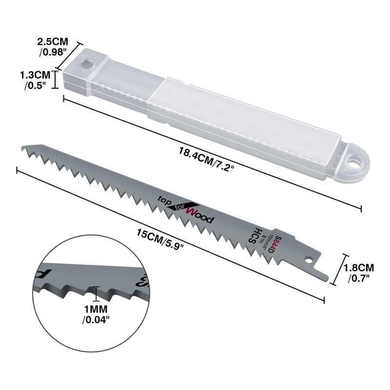 6 Inch Wood Reciprocating Saw Blades 6TPI,for Hard Wood and