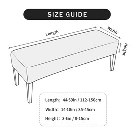 FORCHEER Dining Bench Cover Velvet Bench Slipcover for Living Room Washable Ottman Cover Bench Seat Protector for Bedroom, Kitchen(Velvet-Gold)