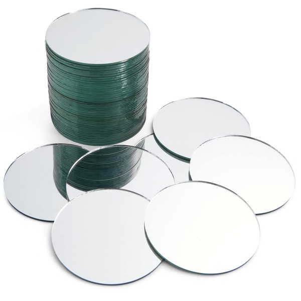Juvale 50-Pack of Small Round Mirrors for Crafts, 3-Inch Glass Tile Circles for Wall and Table Decor, Mosaics, DIY Home Projects, Decorations, Arts and Crafts Supplies