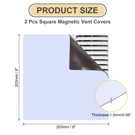 QUARKZMAN Pack of 2 Square Magnetic Ventilation Covers, 8 x 8 Inch Ground Air Covers, Register Soundproof Covers for Home, Ground, Wall and Ceiling Ventilation (White)