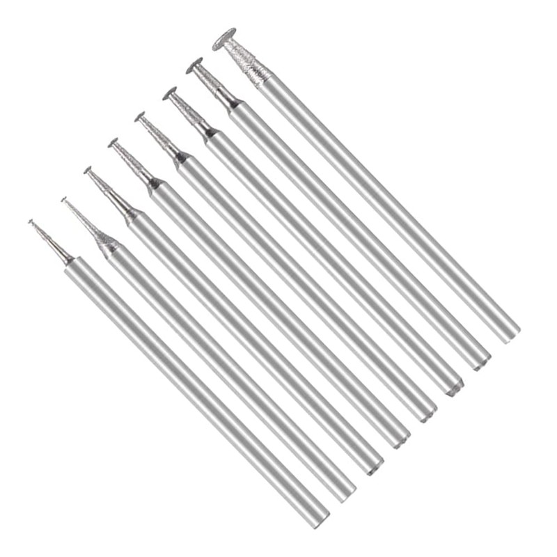 13pcs 2.35mm Shank T Shape Head Diamond Grinding Drill Bits