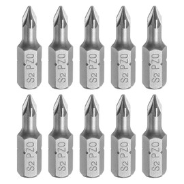 HARFINGTON 10pcs PZ0 Screwdriver Bits 1/4" Hex Shank Magnetic Head 1" Length S2 Steel Phillips Slotted Drill Bits for Repair Work Electric Screw Driver