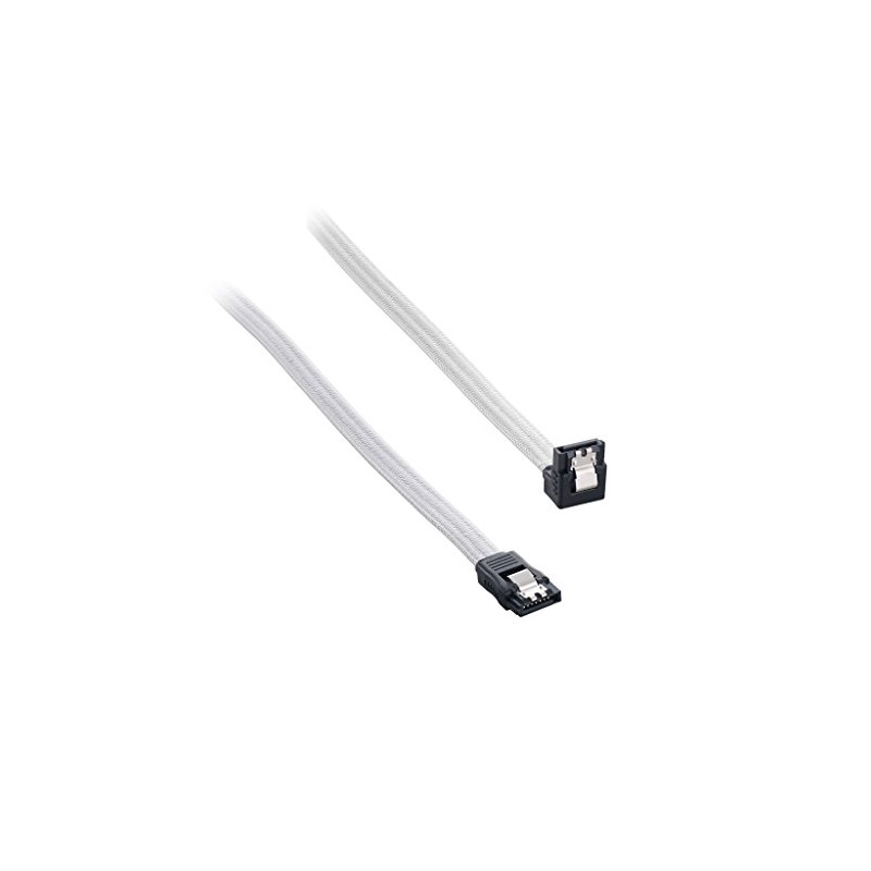 CableMod ModFlex Sleeved Right Angle SATA 3 Cable (White, 60cm)