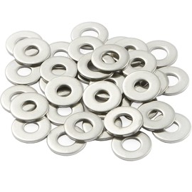 M4 Washers, M4 x 9mm Metal Flat Penny Washers Thickness 0.8mm-A2 304 Stainless Steel Washers (50 Pack), AMLOOPH Large OD Plain Wide Metal Washers, Round Flat Spacer Repair Washer For Screws Bolts