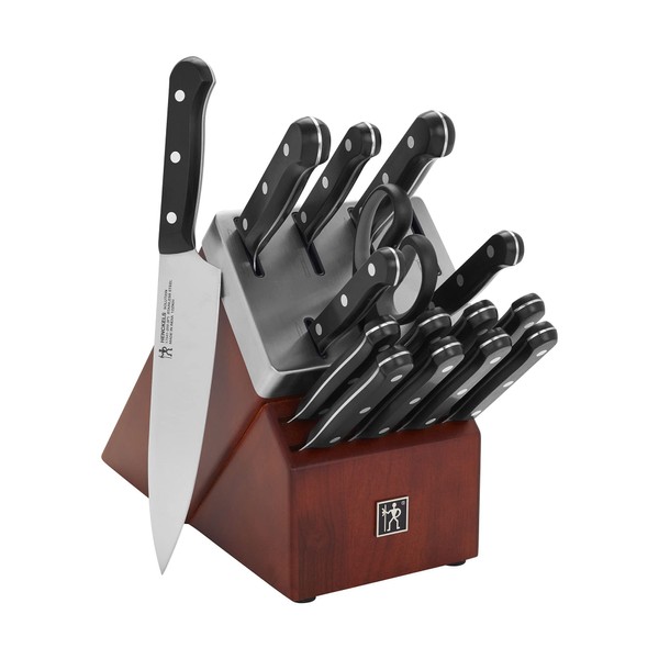 HENCKELS Solution Razor-Sharp 16-Piece Self Sharpening Knife Block Set, Chef Knife, Bread Knife, Steak Knife, German Engineered Knife Informed by 100+ Years of Mastery