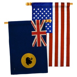 States of Australia Western Burlap House Flags Pack Regional Territory Tony Couch Sydney Oceania Country Particular Area USA Applique Small Decorative Gift Yard Banner Double-Sided Made In 28 X 40