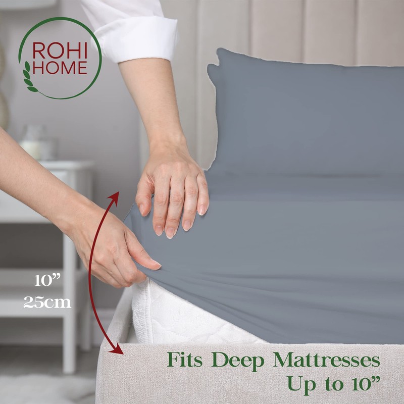 Rohi Double Fitted Sheet 10” (25 cm) – Easy Care