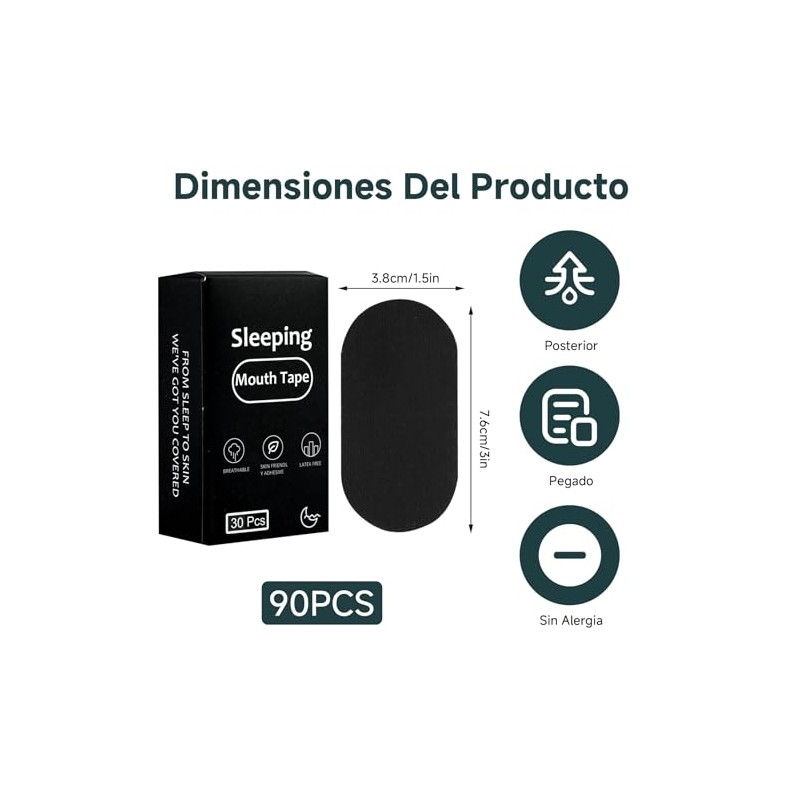 90 Tiras Bucales Antirronquidos, Cinta Bucal para Dormir