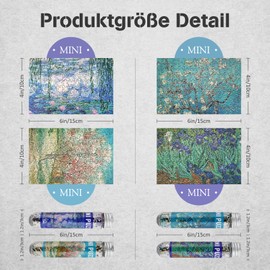 MISITU 4 Pack Mini Puzzles with 150 Pieces for Adults Flowers Oil Painting Puzzle Travel Puzzle Home Decoration