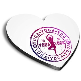 1 x Heart MDF Magnets - Purple Yoga Meditation 4193