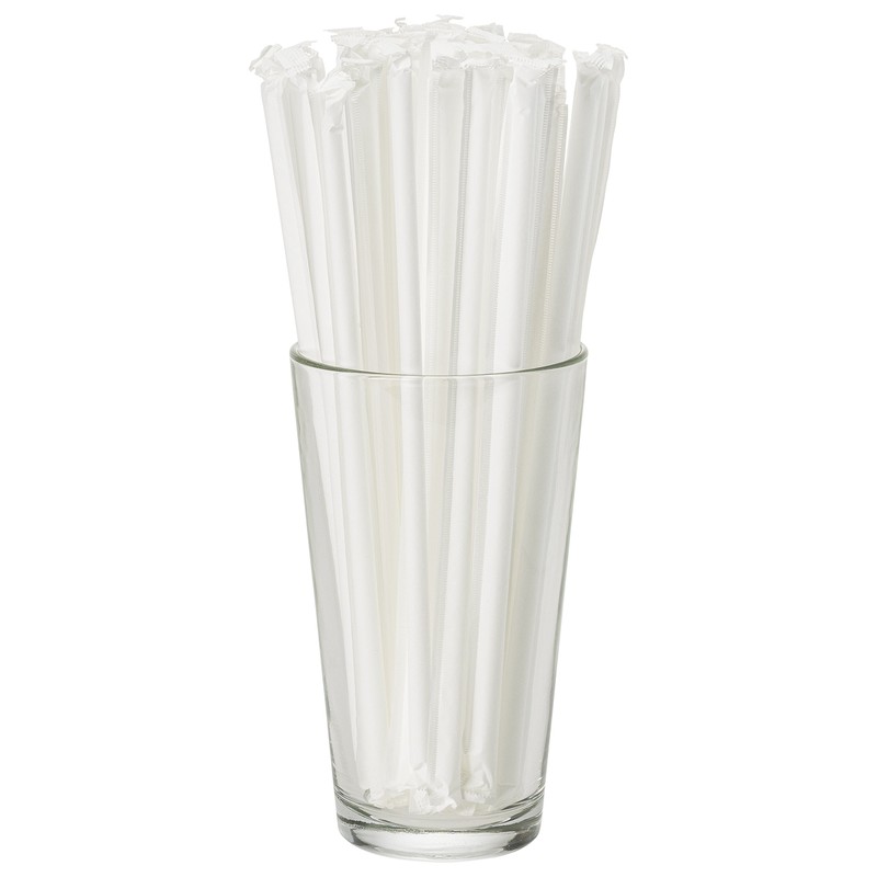 DuraHome Clear Plastic Straws Individually Wrapped 1000 Pack - 8