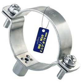 Reinforced Pipe Clamps M8/M10 with Diameter 75 mm or 2 1/2 Inch MONTERAL