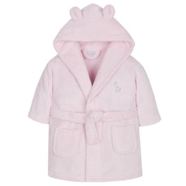 Baby Boy Girl Babies Dressing Gown Robe Plush Fleece Velvet Soft Cosy Warm Gift (Pink, 3-4 Years)
