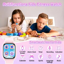 Clleylise Smart Watch for Kids - Fitness Activity Tracker, Pedometer, Heart Rate Sleep Monitor, 18 Sport Modes, Calories Counter, Alarm Clock - Gifts for Boys Girls Teens 4+ (Pink)
