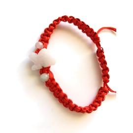 Unik22 Jade Rabbit Bracelet, Red Adjustable String, Jade Zodiac Jade Animal Bracelet, Lucky FENGSHUI Bracelet, Unisex