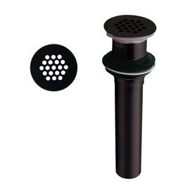 Westbrass D411-2-12 Grid Strainer Lavatory Drain with Overflow Holes-Exposed, Oil Rubbed Bronze