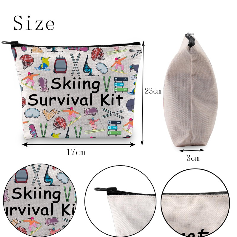 POFULL Skiing Gift for Women Makeup Bag Skiing Team Gifts