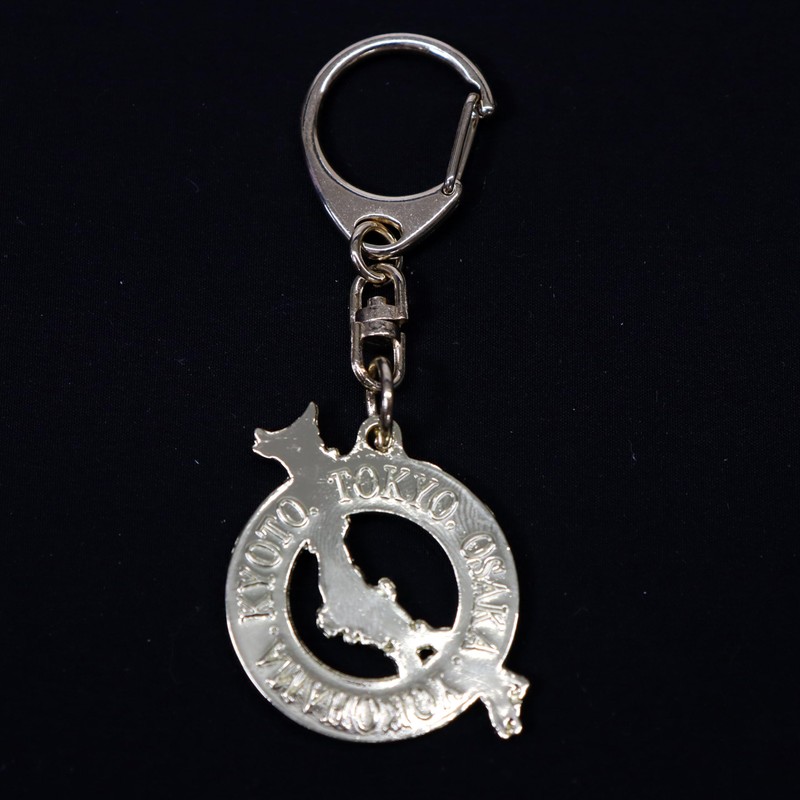 Castle Enterprise Japan Souvenir Key Chain (Japan Map Watermark, Gold)