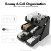 SNKOURIN 6 Compartment Serve Condiment Bin, 3-Tier Self Serve Countertop