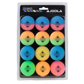 Joola 42150 Tischtennis Ballset Colorato mit 12 Bunten Bällen Tischtennisbälle