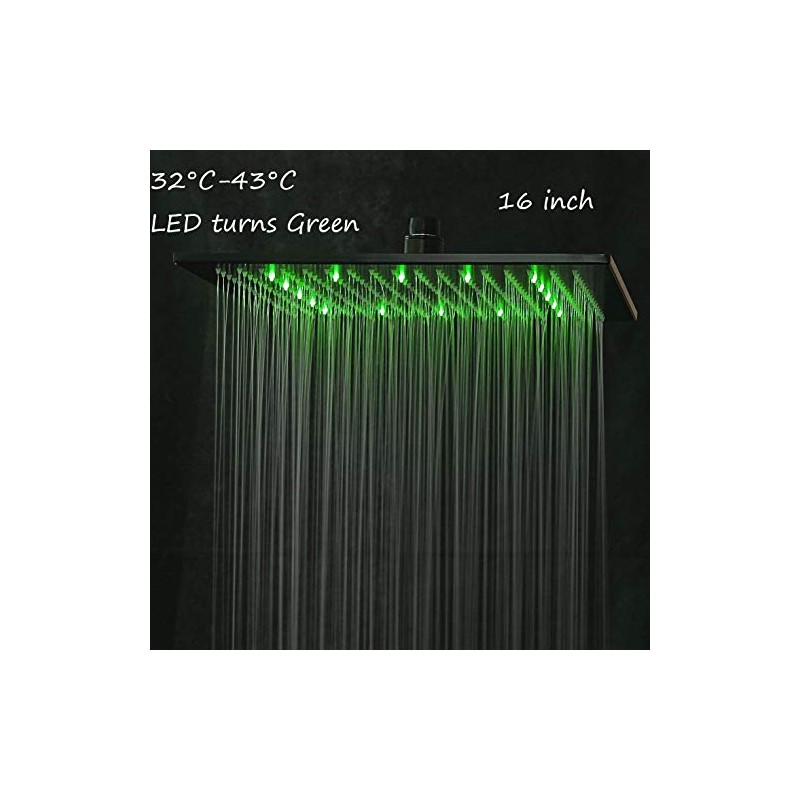 NeierThodore LED 16 Inch Square Shower Head Replacement with Rotatable