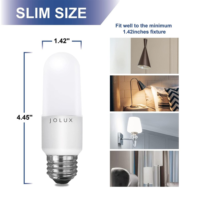 Jolux LED Stick Light Bulbs 60W Equivalent,Enclosed Fixture Rated, 800
