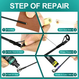 ailiaili Fishing Rod Tip Repair Kit, Easy&Fast Fishing Pole Tip Replacement