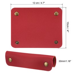 PATIKIL Luggage Handle Packaging 2 Pack PU Handbag Handles Cover Protector Identifier with Clasp for Suitcase Shopping Shopping Bag Red