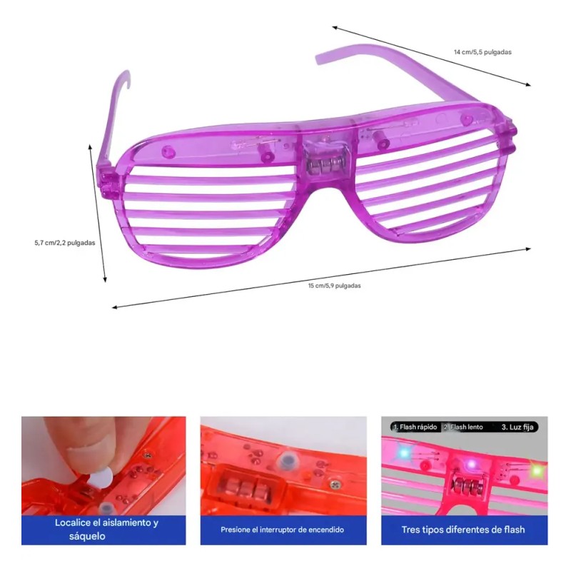 Gafas De Fiesta Gafas Luminosas Retro Fiesta Color Ferwatg
