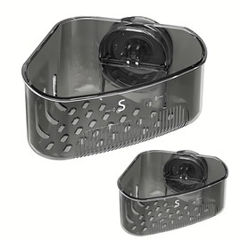 MyVaky 2PCS Sink Organizer Rack For Kitchen for Sponges, Scrubbers, Soap,Sink corner drain box,With Adhesive Suction Cup Mount (Black)