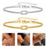 Pulseras Ajustables de Pareja Nudo de Amor Acero Inoxidable Oro