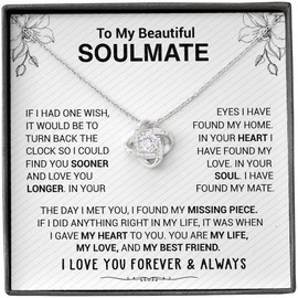 Fa Gifts to My Future Wife Necklace Gift For Wife, Girlfriend to My Soulmate I wish I could turn back the clock Love Knot Necklace (Love Knot Necklace)