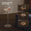 HMYHUM Acrylic Rattan Drink Table for Small Spaces, 11.8'' L