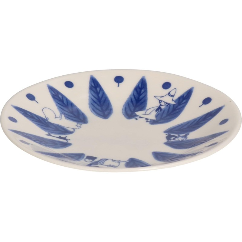 Yamakasyoten MM7000-57 Moomin Blue Flora Plate, 5.3 inches (13.5 cm),