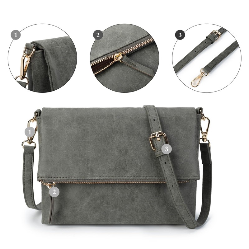 Gladdon Crossbody bags for Women Crossbody Purse Shoulder Bag, Grey