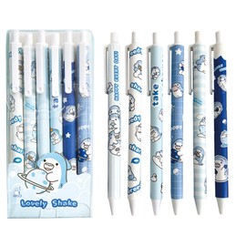 MOZXIRZ 6 Pcs Gel Ink Pens Cartoon Retractable Pens Cute Animal Pen 0.5mm Ballpoint Pen Office School Supplies for Girls (Shark)