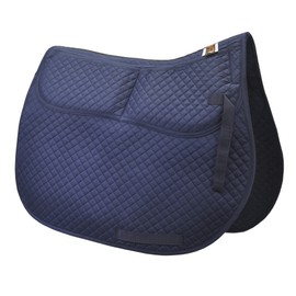 ECP Equine Comfort Products All-Purpose Correction Saddle Pad, Diamond Quilted Design with Adjustable Memory Foam Shims for Customized Fit, Pressure Relief, and Breathable Performance, Navy Blue