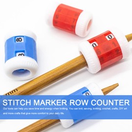Row Counter for Knitting Row Counter Stitch Marker Row Counter Knitting Ring Row Counters Row Counter Plastic Knit Counter Knitting Crochet for DIY Craft Project (10 Pcs)