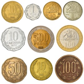 10 Chile Coins from South America | Old Collectible Chilean Cash Lot | Perfect Choice For Your Coin Bank, Holders And Collection Album