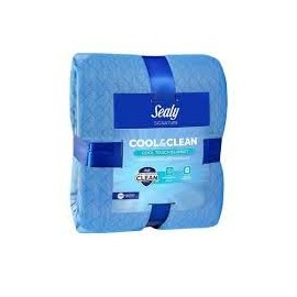 Signature Sealy Cool & Clean, Cool Touch Bed Blanket Blue - Twin