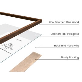 Haus and Hues 9x12 Picture Frame - 9 X 12 Frame Wooden Picture Frames for Crafts, 9x12 Frame Wood Picture Frames, 9 X 12 Picture Frame Natural Wood Frames,12x9 Picture Frame Wood (Standalone Walnut Oak Frame Set of 1)