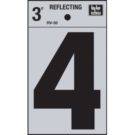 Hy-Ko Self Stick Reflective Letter Number [Set of 10] Number: 4