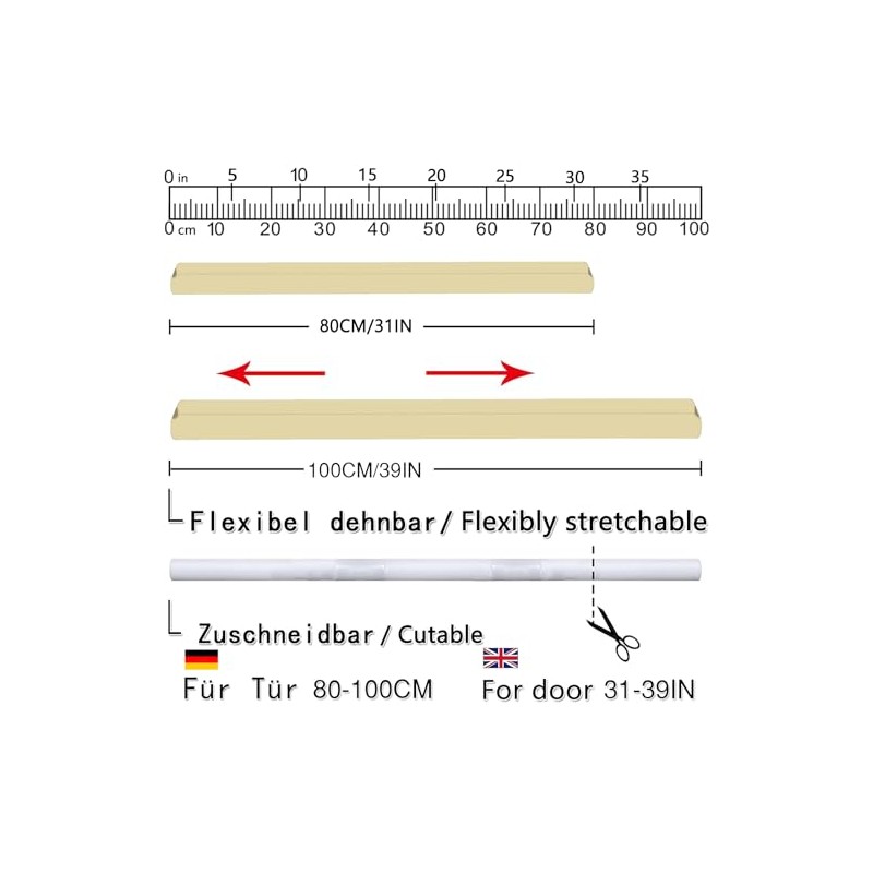 BKSAI Door Draft Stopper for Doors 31-39" No Adhesive Draft