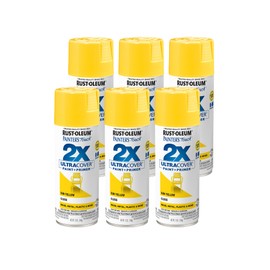 Rust-Oleum 249092-6PK Painter's Touch 2X Ultra Cover Spray Paint, 12 oz, Gloss Sun Yellow, 6 Pack