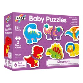 Galt, Baby Puzzles - Dinosaurs, Jigsaw Puzzles for Kids, 6 x 2 Piece puzzles, Ages 18 months Plus
