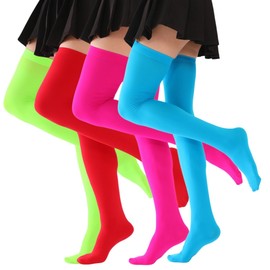 FULL CHECK 120 Denier High Quality Velvety Tie High Stockings, Length 28.0 inches (71 cm), Suitable for Tall Heights, Turquoise Blue 3-Pack, 2XL