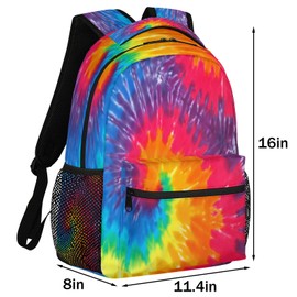 Rainbow Tie Dye Backpacks for Girls Boys, Abstract Travel Backpack Laptop Backpack Waterproof School Backpack Bookbags for Teens Kids Backpack with Multiple Pocket
