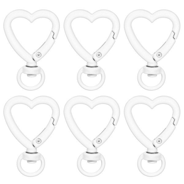 PATIKIL Heart Shape Swivel Buckles, 6 Pcs Zinc Alloy Spring