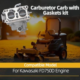 JAVOUKA Carburetor Carb with Gaskets kit, for Kawasaki FD750D Engine, 15003-2879, 15003-2977, 15004-1046
